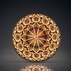 Multilayer clock for laser cut, SVG, ai, dxf, png, jpg, pdf
