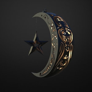 3D printing, moon ornament, lamp, decoration .stl