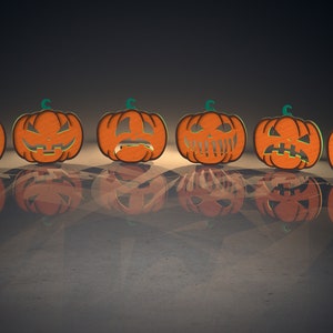 Halloween pumpkins, tealight decoration, multilayer design for laser cut, SVG, ai, dxf, png, jpg, pdf