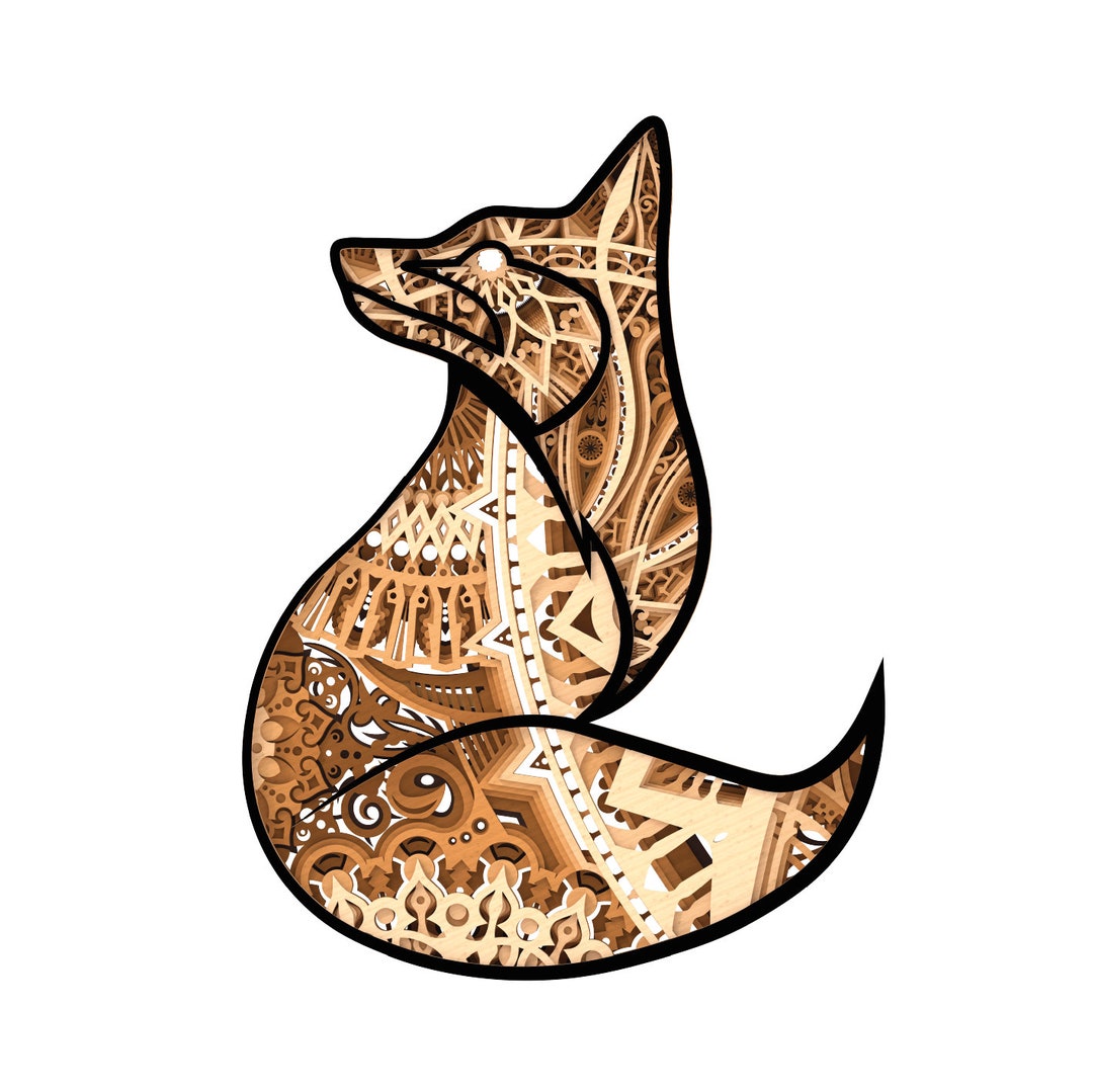 Multilayer Fox, Layered Design, Laser Cut, SVG, Ai, Dxf, Png, Jpg, Pdf ...