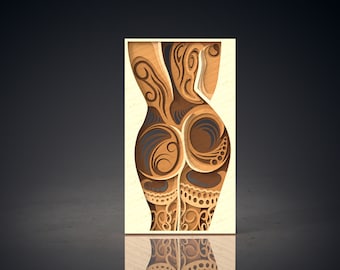 Back view Lady, multilayer layer design, laser cut, SVG, ai, dxf, png, jpg, pdf