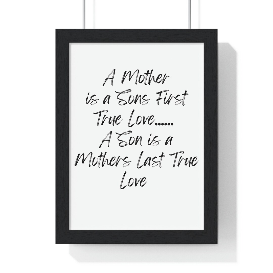 A Mother Is A Sons First Love Picture Frame Etsy