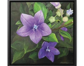 Violet Floral Gallery Canvas Wrap, Square Frame