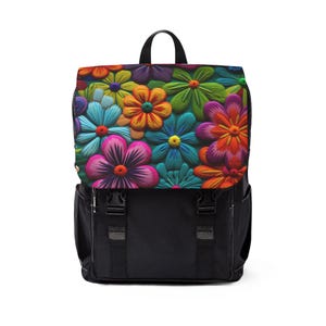Sac à dos porté épaule, sac floral 3D pour les fêtes de la culture mexicaine, sac à dos, sac à dos de voyage, cartable, sac à bandoulière unisexe