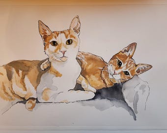Custom Watercolor Portrait (2 subjects)