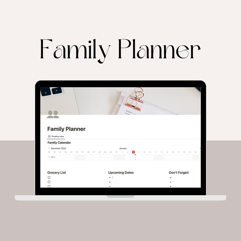 Notion Family Planner All in One Planner to Keep Your Family Organized