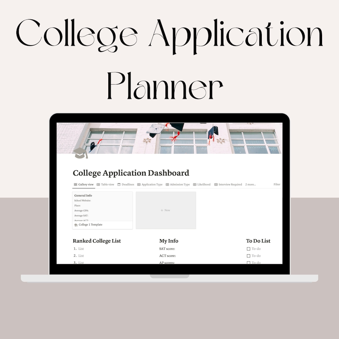 Notion College Application Planner | University Applications | Notion ...