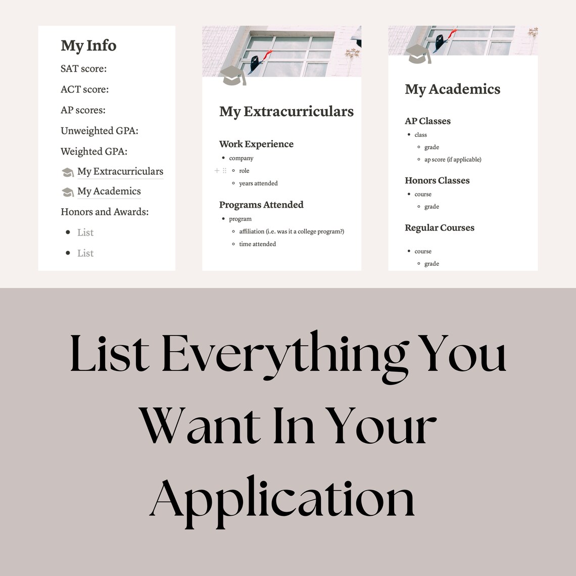 Notion College Application Planner | University Applications | Notion ...