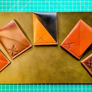 Billetera minimalista personalizada, billetera de cuero hecha a mano, billetera para hombre, billetera para mujer, propiedad de veteranos