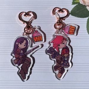 Caitlyn and Vi Subtle Matching Lesbian Pride Acrylic Keychains from Arcane / League of Legends