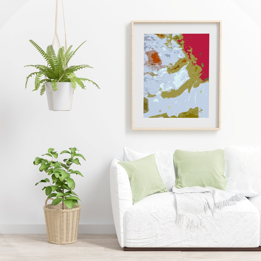 Spill 1-design Modern Contemporary, Mid-century Graphic Png Instant Art ...