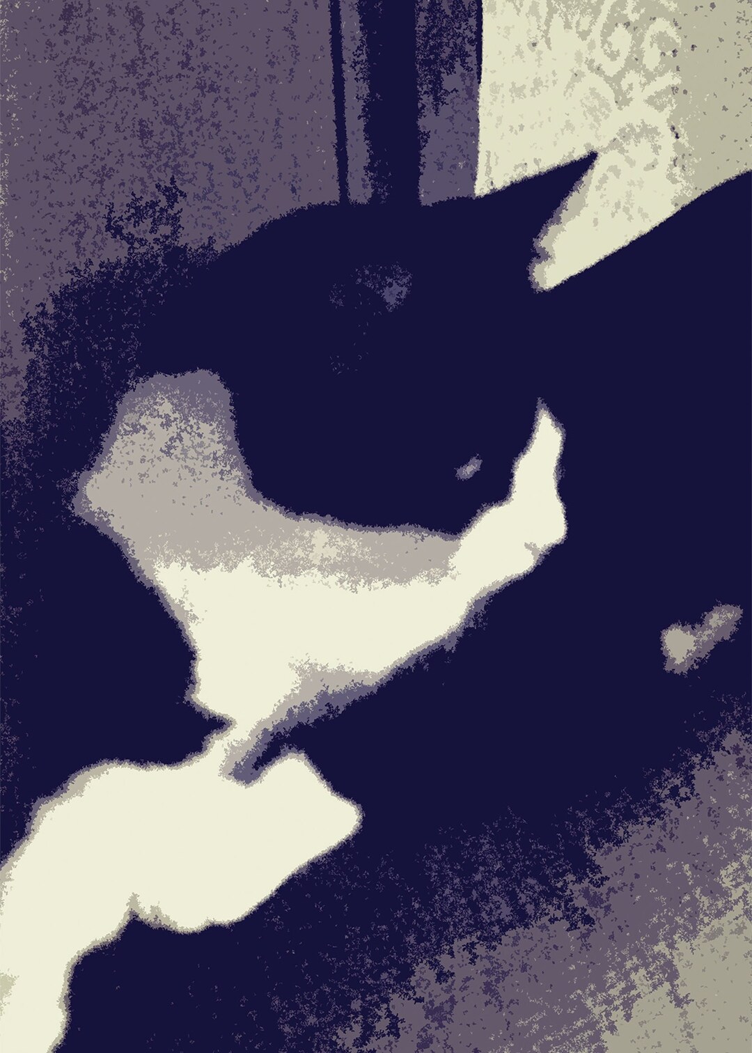 Just Chilling nino the Cat Digital Pet Cat Black and White Graphic, Art