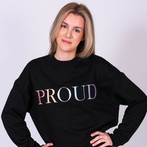 Pastel Rainbow &#39;PROUD&#39; sweatshirt - pride range LGBTQ+