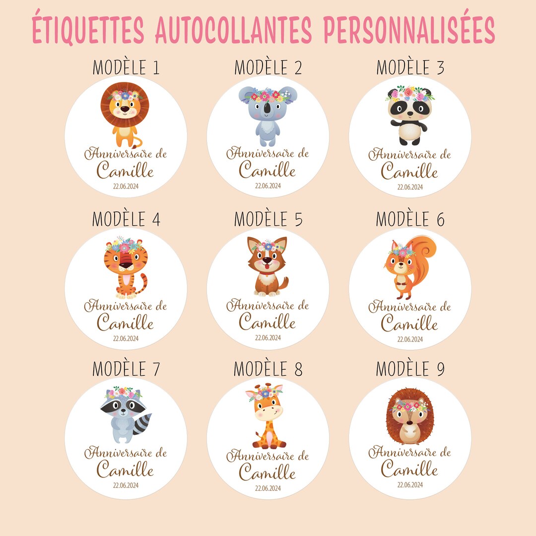 Personalized 4 Cm Self-adhesive Labels - Etsy