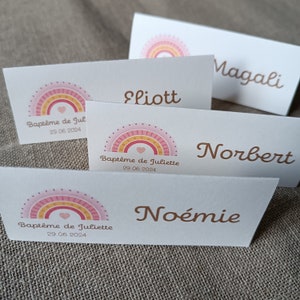 Marque place personnalisé Arc en ciel et coeur