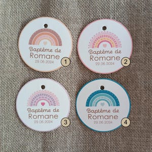 étiquettes perforées personnalisées 4 cm arc en ciel