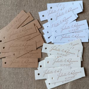 étiquettes perforées personnalisées rectangulaires 6 cm x 1,6 cm