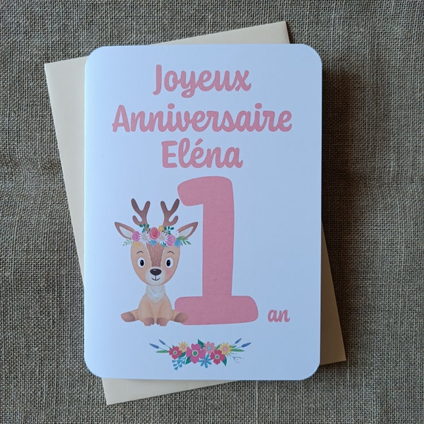 carte anniversaire personnalisée avec enveloppe au choix carte simple ou carte double