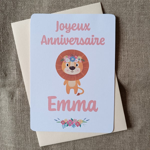 carte anniversaire personnalisée avec enveloppe au choix carte simple ou carte double