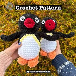 2-in-1 Pingu inspirierter Pinguin mit halb-posablen Armen Häkelanleitung