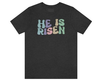 Er ist auferstanden Shirt, Ostersonntag-T-Shirt, Auferstehungstag-Shirt, Jesus-T-Shirt, Gott-Shirt, christliches Kurzarm-T-Shirt