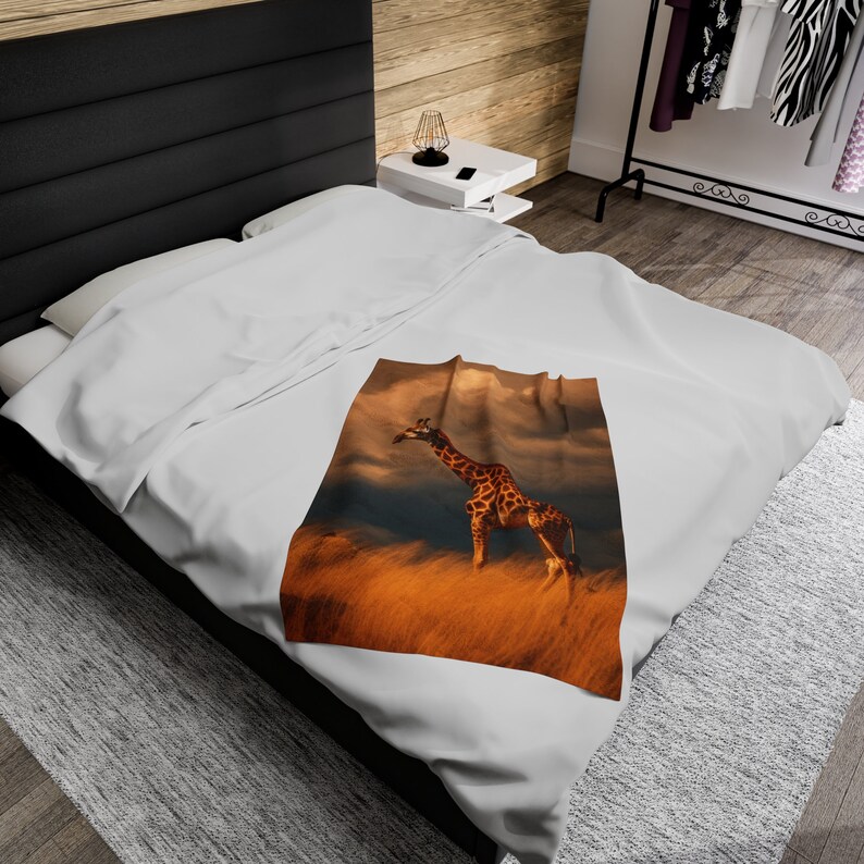 Giraffe Animal Farm Safari Fleece Blanket Safari Animal Lover Safari