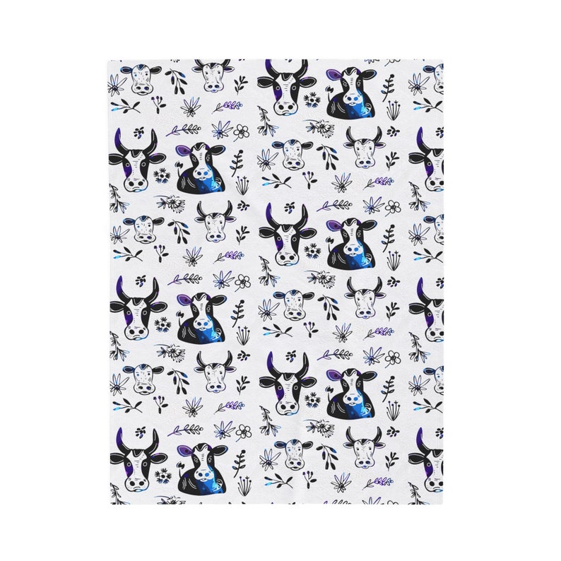 Cow Animal Farm Safari Fleece Blanket Farm Animal Lover Safari Barn