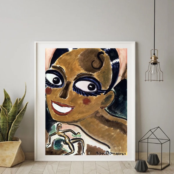 Kees van Dongen: "Josephine Baker" Extremely Rare Print, Painting Circa 1925; Printable Art, Digital Art, Wall Art; Fauvism; Fauvism Art