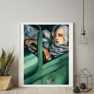 Tamara de Lempicka: "Autoportrait" Extremely Rare Print; Painting 1928; Printable Art, Digital Art, Wall Art, Art Deco Print; Lempicka Print