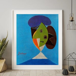Pablo Picasso: „Popiersie kobiety”; niezwykle rzadki wydruk; sztuka do druku, sztuka cyfrowa, sztuka ścienna; Picasso; wydruk Picassa; wydruk sztuki abstrakcyjnej