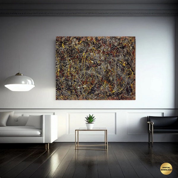 Jackson Pollock: "No. 5" Extremely Rare Print, Painting Circa 1945; Printable Art, Digital Art; Jackson Pollock; Pollock Art; Pollock Print