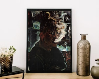 Otto Dix: "The Smoker" Extremely Rare Print, Drawing Circa 1913; Printable Art, Digital Art; Otto Dix Art Print; Symbolism Art Print