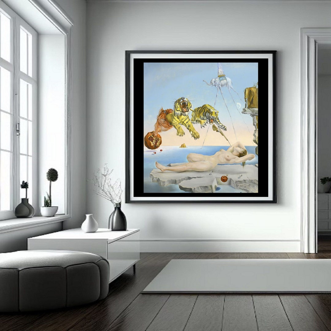 Salvador Dali dream Caused by the Flight of a Bee Extremely Rare Print, Painting Circa 1944