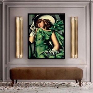 Tamara de Lempicka: "Jovencita con guantes", grabado excepcional; pintura de 1929; arte imprimible, arte digital, arte mural, grabado artístico de Lempicka