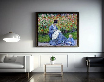 Claude Monet: "Mother And Child" Extremely Rare Print; Painting 1875; Printable Art, Digital Art, Wall Art, Monet Print; Monet Art Print