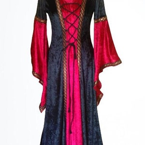 Vestido medieval Mujer Manga larga Maxi Robe Vintage Hada Elfo Vestido  Renacimiento Celta Vikingo Gótico Ropa Fantasía Vestido de baile