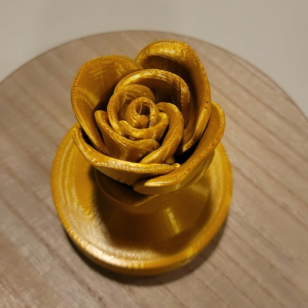 Gold Silk Rose Trophy - 3D Printed - Final Rose Trophy - Valentine's Day Gift - CUSTOMIZATION AVAILABLE!