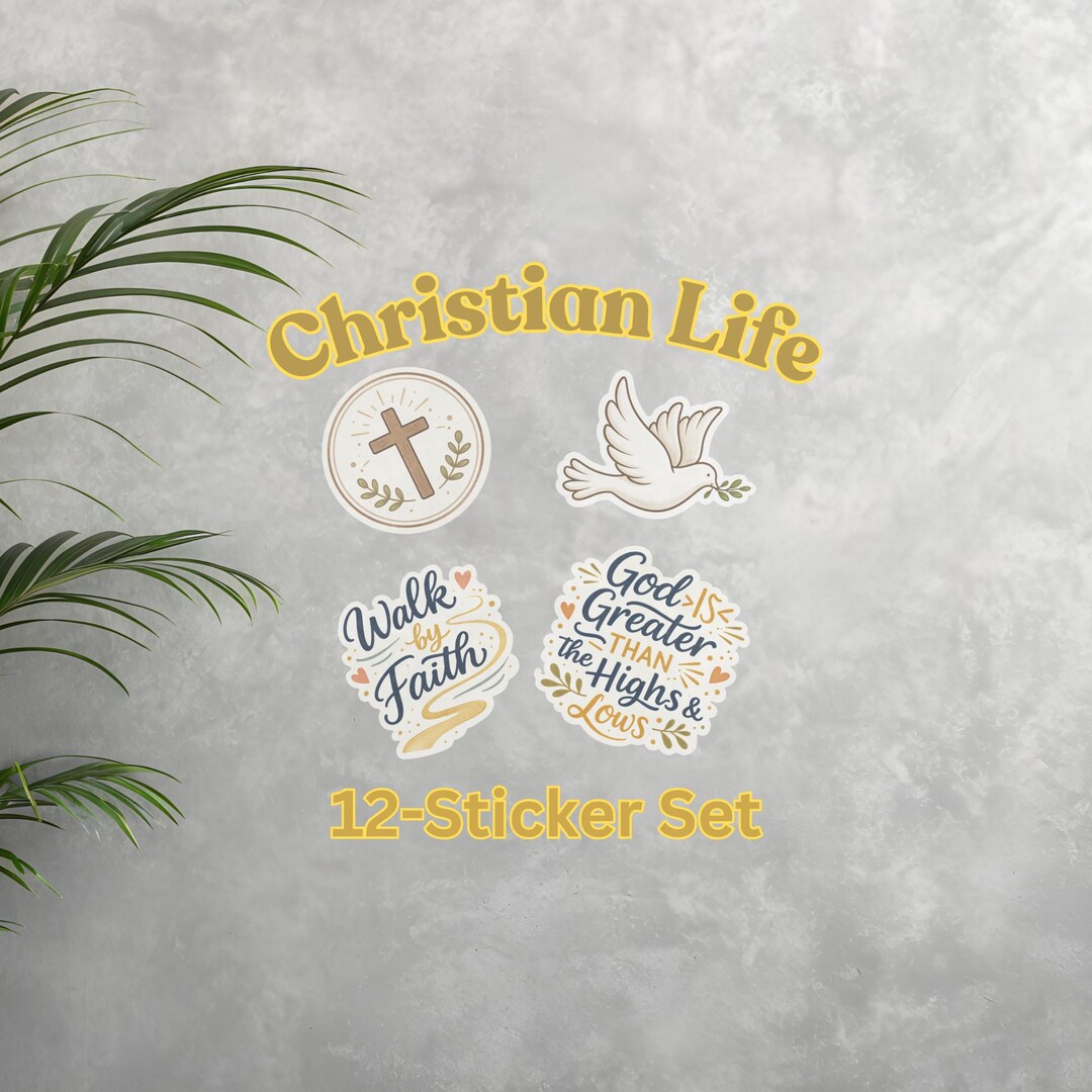 Christian Religious Vinyl 12-sticker Set, Church Decals, Christian Life ...
