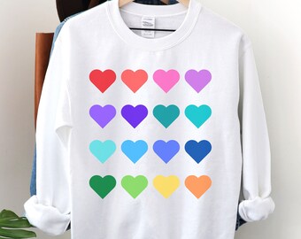 Heart Sweatshirt, Love Sweatshirt, Valentine's Day Sweatshirt, Heart graphic, Valentines pullover, Vintage Graphic Tee, Love Sweater, Love