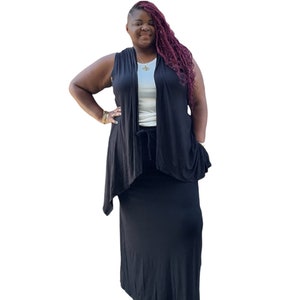 Plus Maxi Skirt Drawstring With Pockets