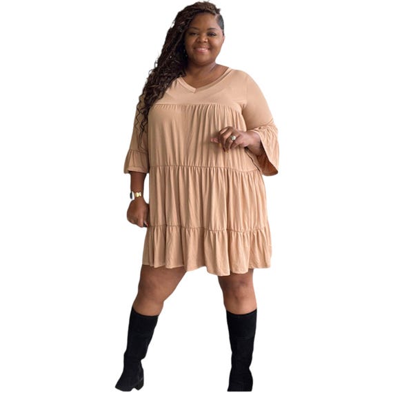 Women's Plus Size Ruffled Babydoll Dress Women's Plus Size Ruffled Babydoll Dress