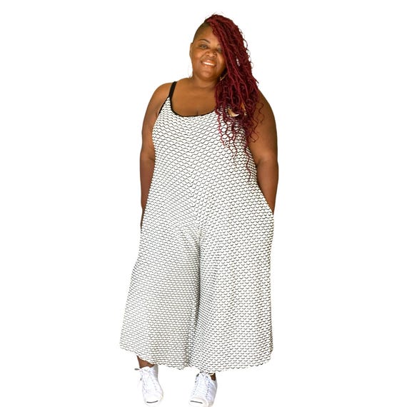 Buy White Black Plus Size Wide Leg Jumpsuits Online in India