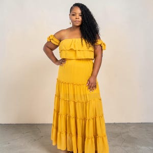 mustard yellow off the shoulder maxi dress Maxi Dress Yellow Off The Shoulder Bella Maxi Off-Shoulder Dress Yellow Gabi Swimwear