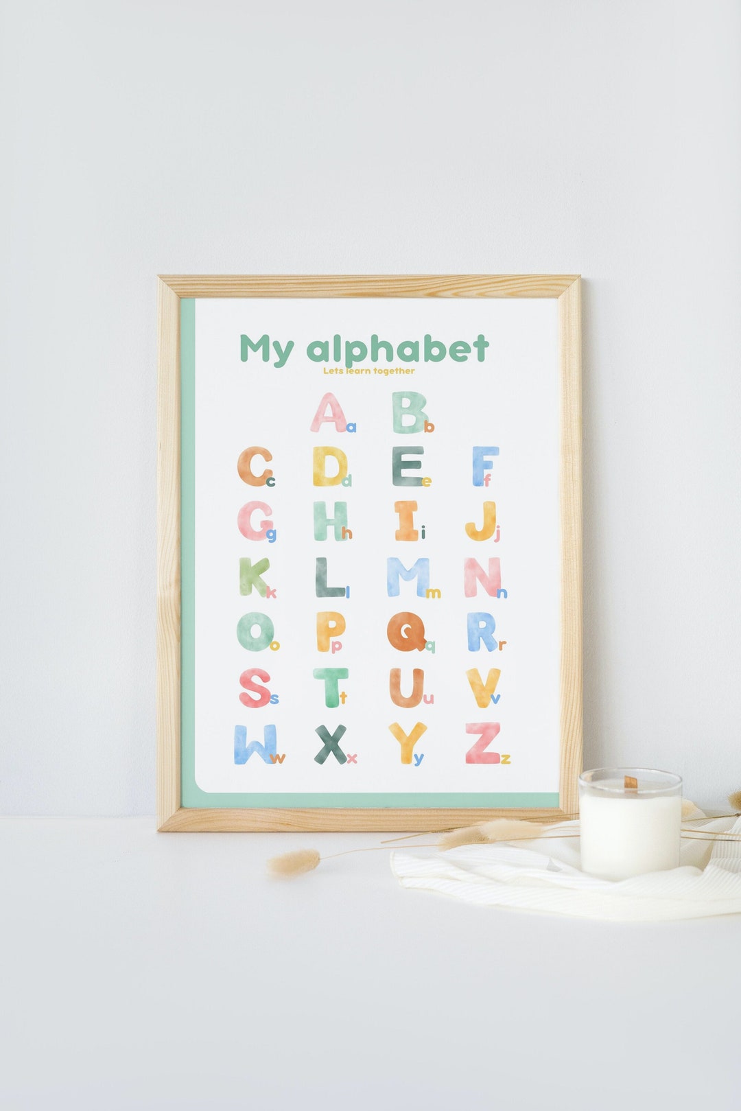 Alphabet Poster, Nursery Decor Wall Art, ABC Wall Art, Alphabet Print ...