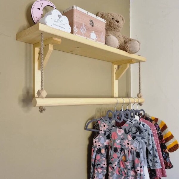 Nursery Shelf With Rail Etsy UK