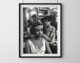 Black and White Salon Wall Art | Black Women Wall Art | Black Women Art Poster | Black Hair Salon decor | Classic Hair Salon Decor