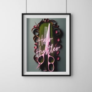 Hair Hustler Poster  | hair salon decor | nail salon decor | spa decor | salon decor boho | beauty salon decor | hairstylist gift