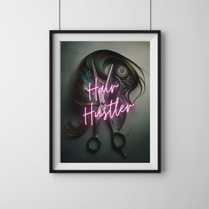 Hair Hustler Poster  | hair salon decor | nail salon decor | spa decor | salon decor boho | beauty salon decor | hairstylist gift