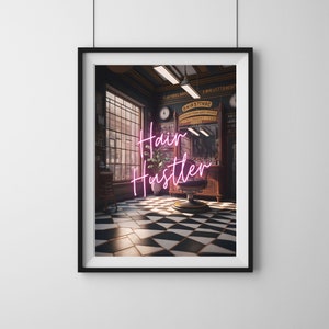 Hair Hustler Poster  | hair salon decor | nail salon decor | spa decor | salon decor boho | beauty salon decor | hairstylist gift