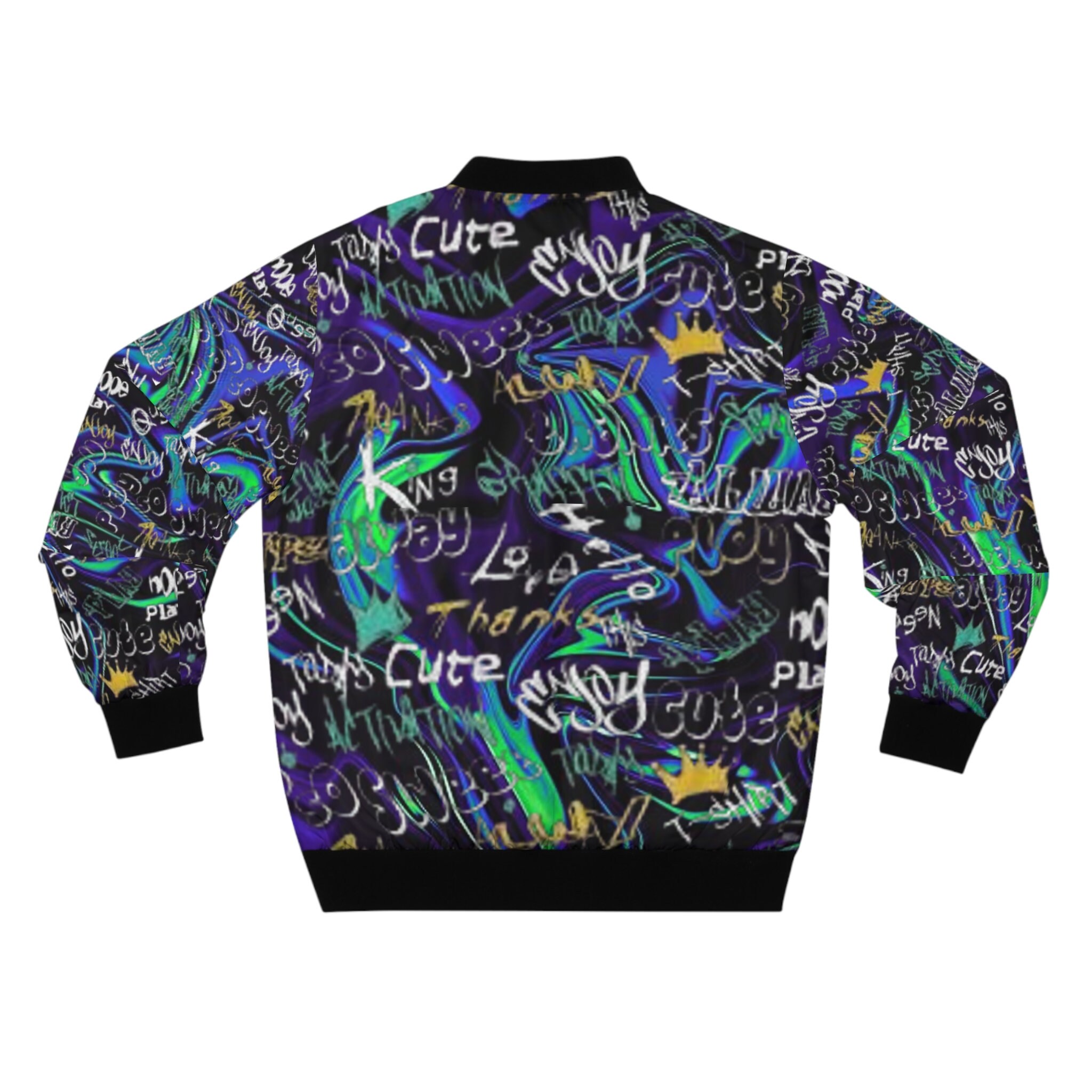 Graffiti Skull Print Women's Bomber Jacket